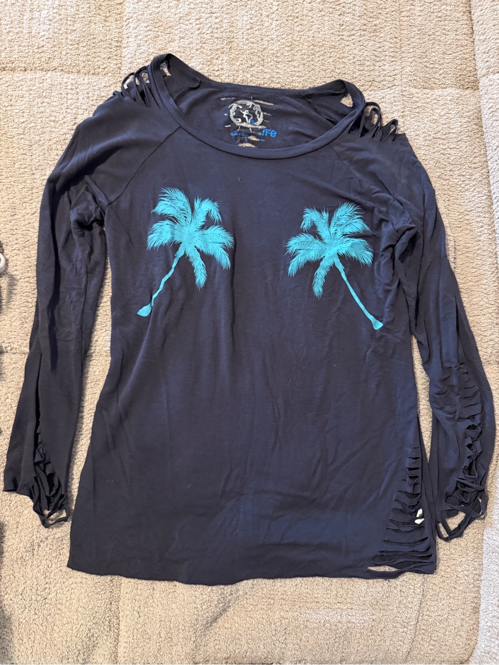 Blue Life Palm Tree Long-Sleeve
